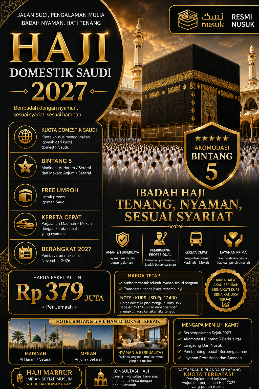 Flyer paket haji domestik Saudi 2027
